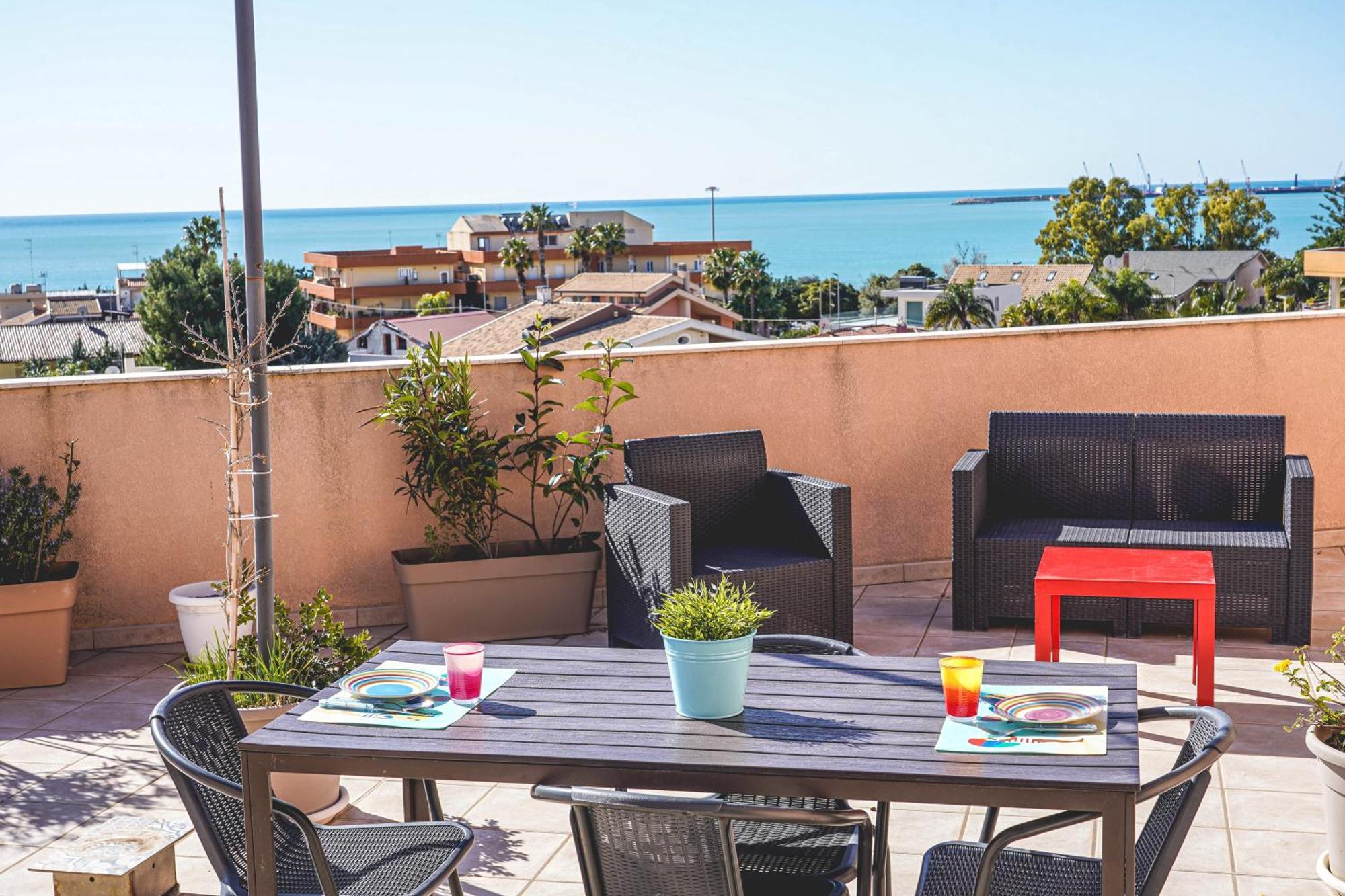 Attico Terrazza Cielomare Seaview Apartment Поцало Екстериор снимка